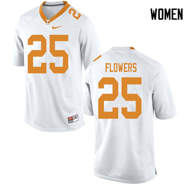 Women #25 Trevon Flowers Tennessee Volunteers College Football Jerseys Sale-White